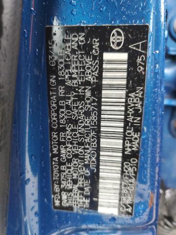 JTDKDTB37F1585717 - 2015 TOYOTA PRIUS C BLUE photo 12