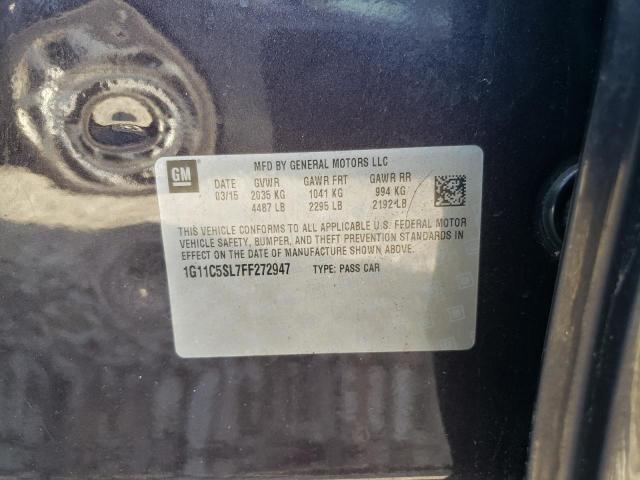 1G11C5SL7FF272947 - 2015 CHEVROLET MALIBU 1LT 紫色 照片 12