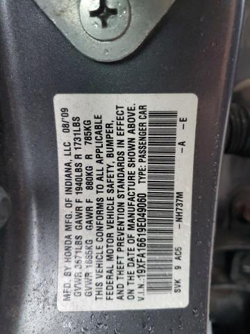 19XFA16619E049060 - 2009 HONDA CIVIC LX-S Gris photo 12