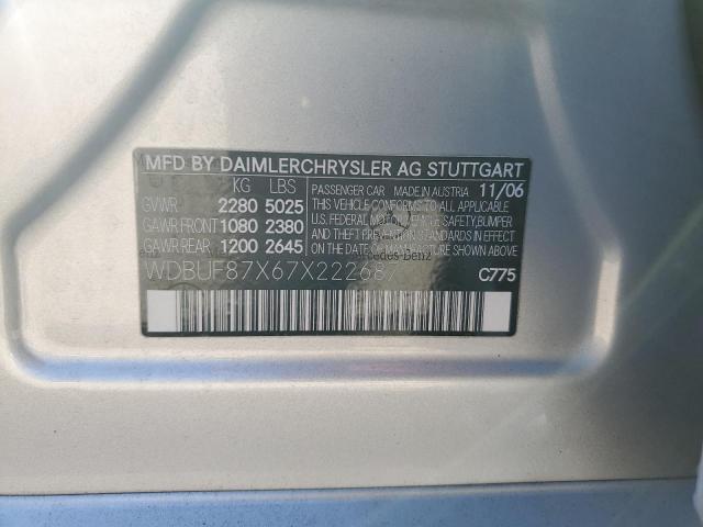 WDBUF87X67X222687 - 2007 MERCEDES-BENZ E 350 4MATIC SILVER photo 12