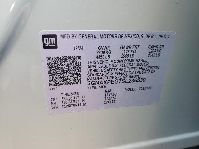 3GNAXPEG7SL236530 - 2025 CHEVROLET EQUINOX LT GREEN photo 12