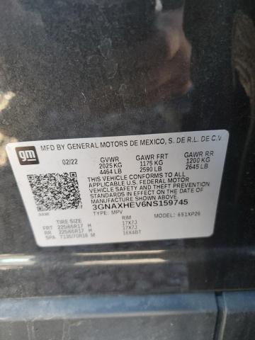 3GNAXHEV6NS159745 - 2022 CHEVROLET EQUINOX LS CHARCOAL photo 12