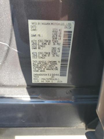 1N6AA0ED5EN515046 - 2014 NISSAN TITAN S GRAY photo 13