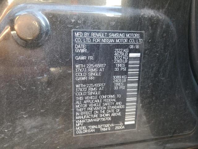 KNMAT2MV4GP716706 - 2016 NISSAN ROGUE S Graphite photo 13