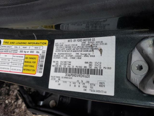 3FA6P0HD5FR241631 - 2015 FORD FUSION SE GRAY photo 12