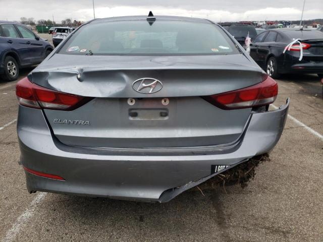 KMHD84LFXJU494603 - 2018 HYUNDAI ELANTRA SEL GRAY photo 6