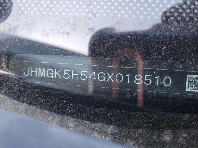 JHMGK5H54GX018510 - 2016 HONDA FIT LX შავი ფოტო 12