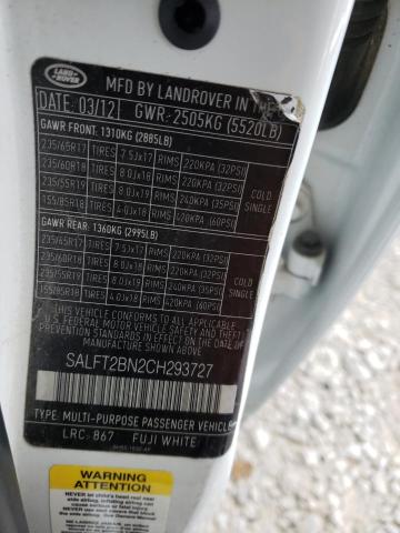 SALFT2BN2CH293727 - 2012 LAND ROVER LR2 HSE TECHNOLOGY WHITE photo 14