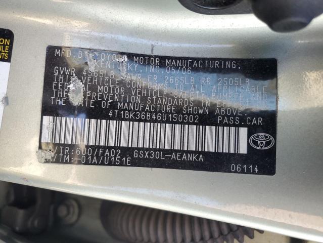 4T1BK36B46U150302 - 2006 TOYOTA AVALON XL Dəniz mavisi foto 12