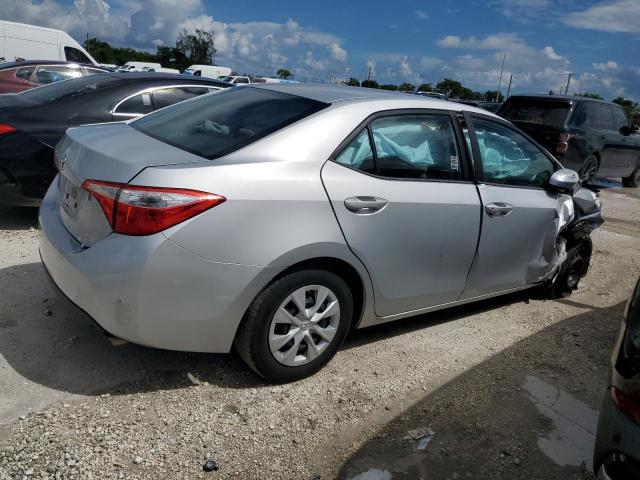 2T1BURHE9FC334463 - 2015 TOYOTA COROLLA L SILVER photo 3