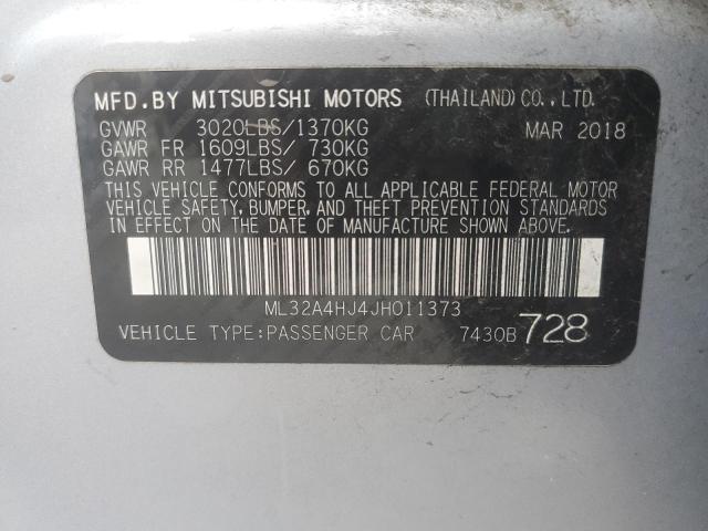 ML32A4HJ4JH011373 - 2018 MITSUBISHI MIRAGE SE SILVER photo 13