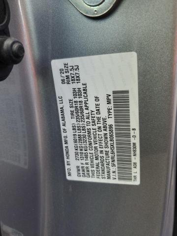 5FNRL6H5XLB065896 - 2020 HONDA ODYSSEY EX SILVER photo 13