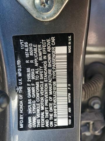 SHHFK7H53JU210106 - 2018 HONDA CIVIC EX Boz foto 12