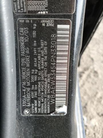 WBAEW53454PN33018 - 2004 BMW 330 XI BLACK photo 12