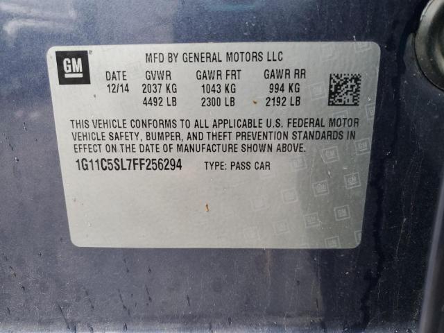 1G11C5SL7FF256294 - 2015 CHEVROLET MALIBU 1LT 蓝色 照片 12