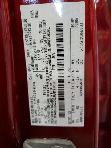 1FMCU9GDXJUD35058 - 2018 FORD ESCAPE SE 红色 照片 13