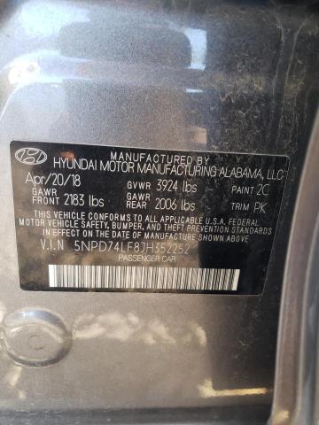 5NPD74LF8JH352252 - 2018 HYUNDAI ELANTRA SE GRAY photo 13