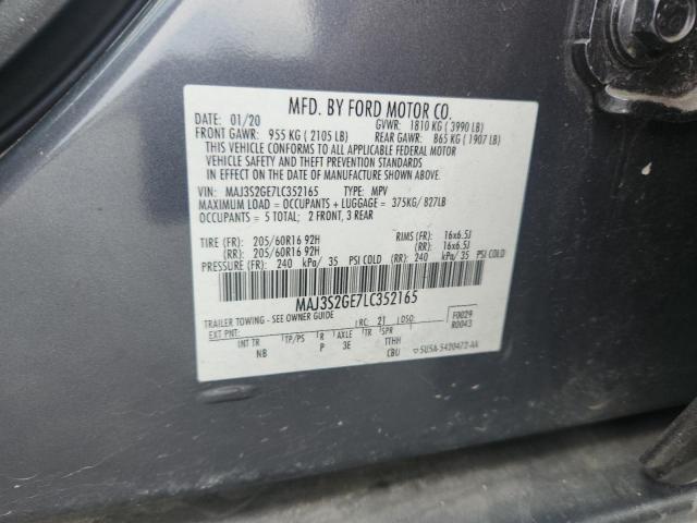 MAJ3S2GE7LC352165 - 2020 FORD ECOSPORT SE GRAY photo 13
