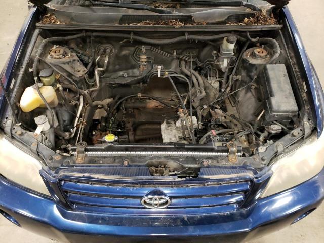 JTEGD21A620035954 - 2002 TOYOTA HIGHLANDER BLUE photo 11