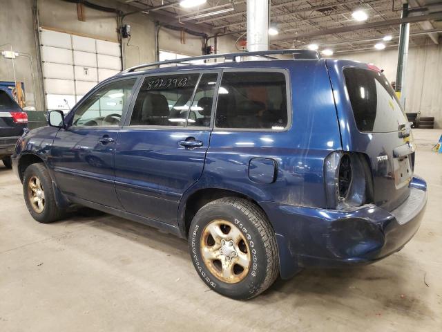 JTEGD21A620035954 - 2002 TOYOTA HIGHLANDER BLUE photo 2