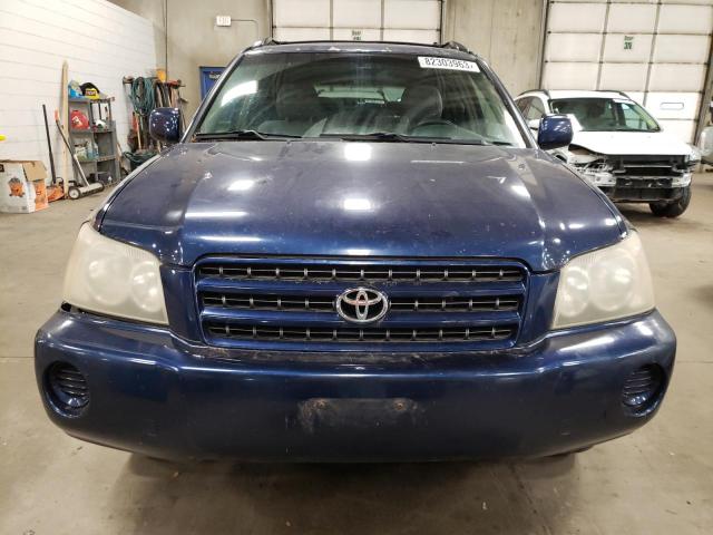 JTEGD21A620035954 - 2002 TOYOTA HIGHLANDER BLUE photo 5