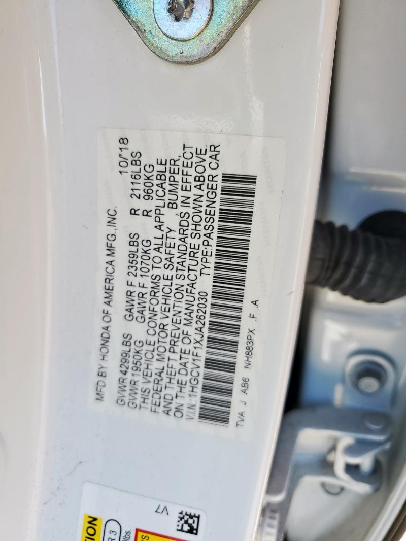 1HGCV1F1XJA262030 - 2018 HONDA ACCORD LX Ağ foto 13