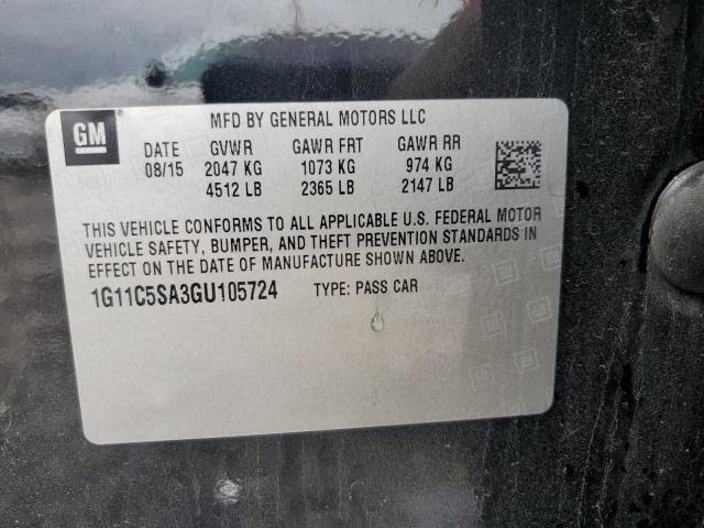 1G11C5SA3GU105724 - 2016 CHEVROLET MALIBU LIM LT BLACK photo 12