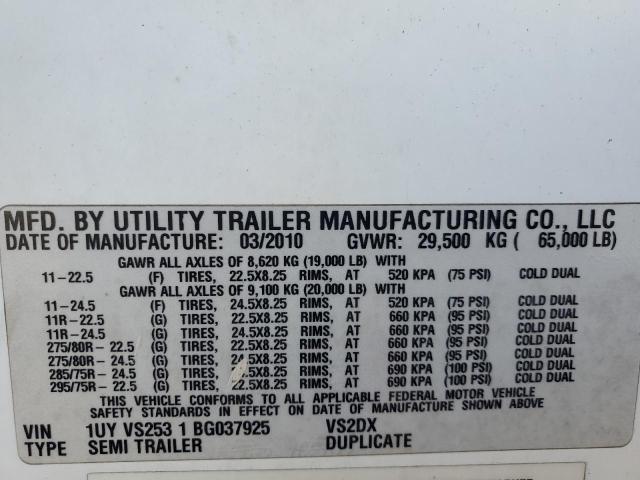 1UYVS2531BG037925 - 2011 UTILITY TRAILER Ağ foto 10