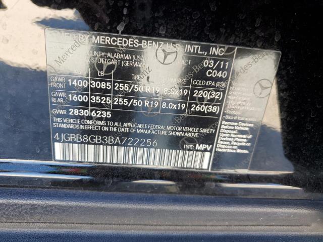 4JGBB8GB3BA722256 - 2011 MERCEDES-BENZ ML 350 4MATIC BLACK photo 13