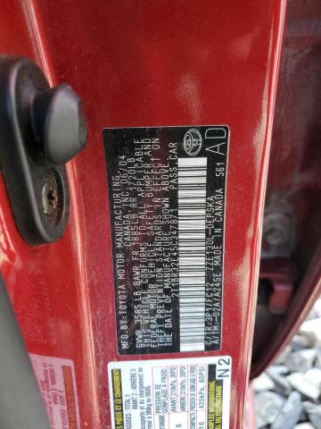 2T1BR32E45C347871 - 2005 TOYOTA COROLLA CE RED photo 12