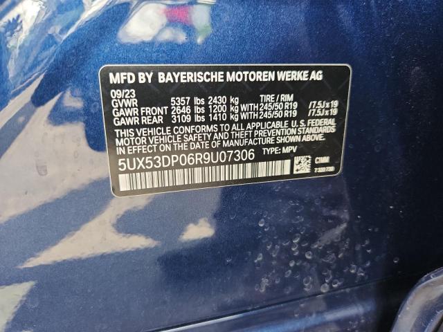 5UX53DP06R9U07306 - 2024 BMW X3 XDRIVE30I BLUE photo 12