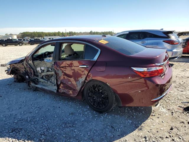 1HGCR3F87GA028269 - 2016 HONDA ACCORD EXL BURGUNDY photo 2