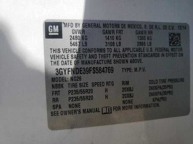 3GYFNDE39FS584769 - 2015 CADILLAC SRX PREMIUM COLLECTION WHITE photo 13