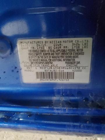 3N1CN7AP4FL928752 - 2015 NISSAN VERSA S 蓝色 照片 12