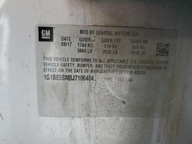 1G1BE5SM3J7106404 - 2018 CHEVROLET CRUZE LT 银色 照片 12