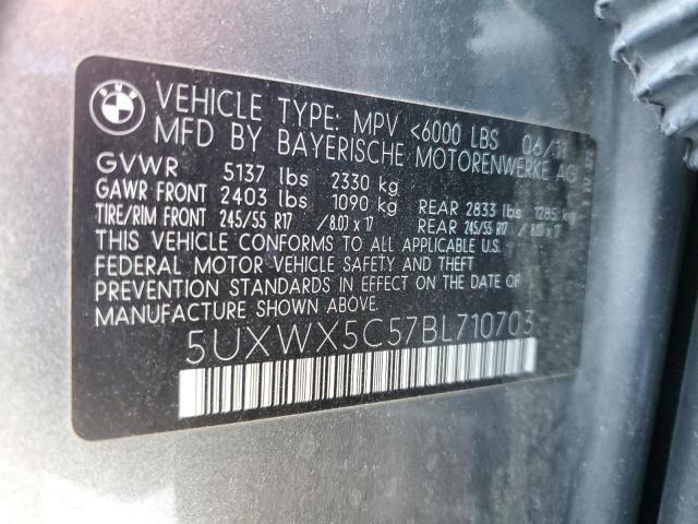 5UXWX5C57BL710703 - 2011 BMW X3 XDRIVE28I GRAY photo 13