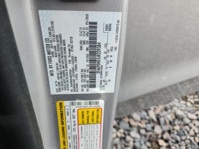 3FA6P0HD5JR229584 - 2018 FORD FUSION SE SILVER photo 12