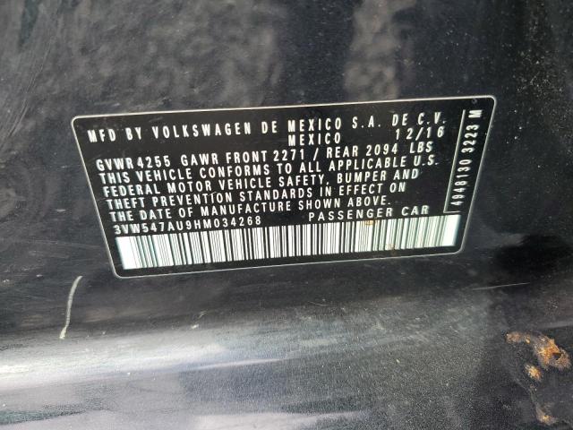 3VW547AU9HM034268 - 2017 VOLKSWAGEN GTI SPORT GRAY photo 12