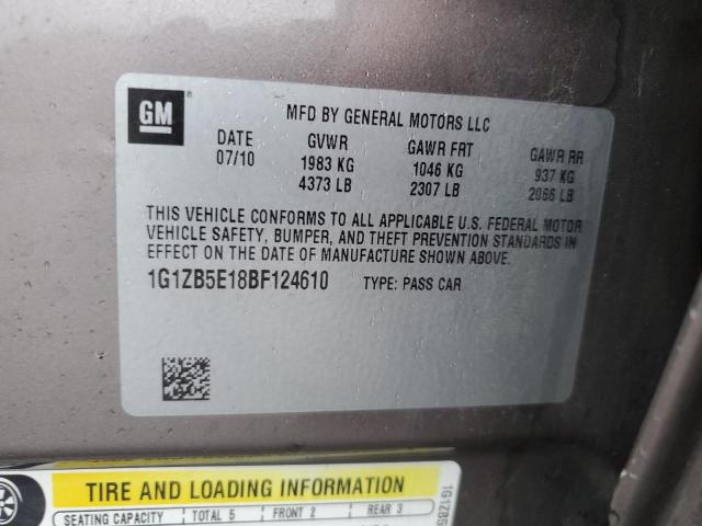 1G1ZB5E18BF124610 - 2011 CHEVROLET MALIBU LS بني صورة 13