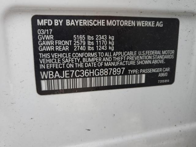 WBAJE7C36HG887897 - 2017 BMW 540 XI WHITE photo 12