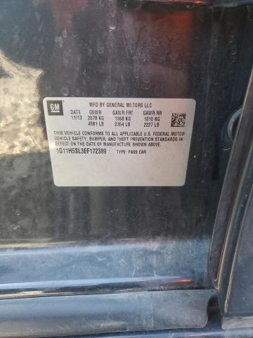 1G11H5SL3EF172389 - 2014 CHEVROLET MALIBU LTZ ნაცრისფერი ფოტო 12