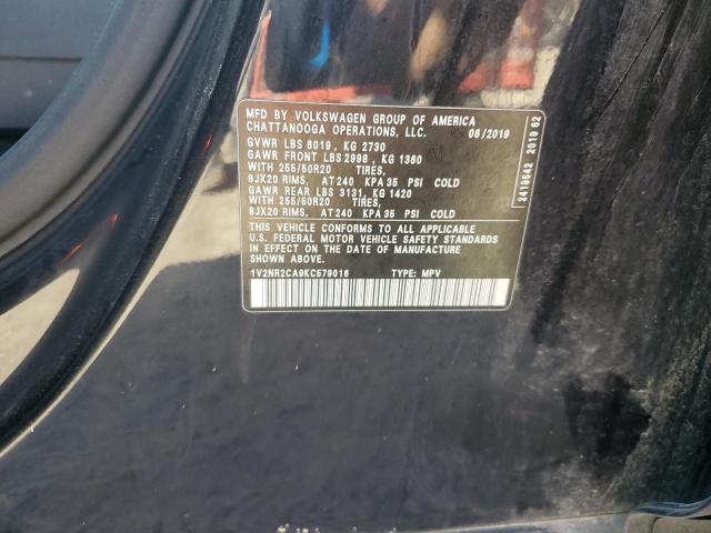 1V2NR2CA9KC579016 - 2019 VOLKSWAGEN ATLAS SEL PREMIUM Qara foto 12