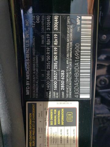 4JGDA5HB0DA169500 - 2013 MERCEDES-BENZ ML 350 4MATIC BLACK photo 13