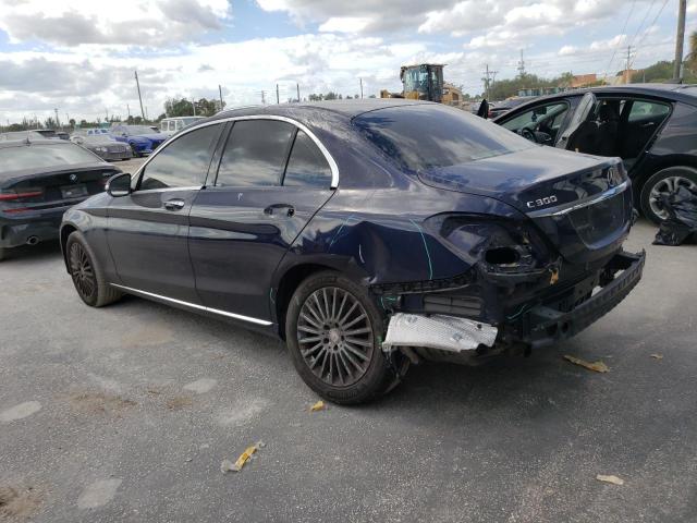 55SWF4KB7FU011889 - 2015 MERCEDES-BENZ C 300 4MATIC BLUE photo 2