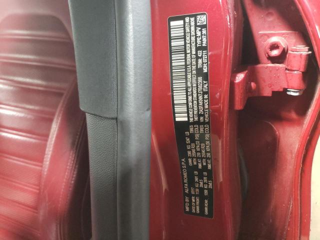 ZASFAKNN7J7B82366 - 2018 ALFA ROMEO STELVIO TI SPORT RED photo 12