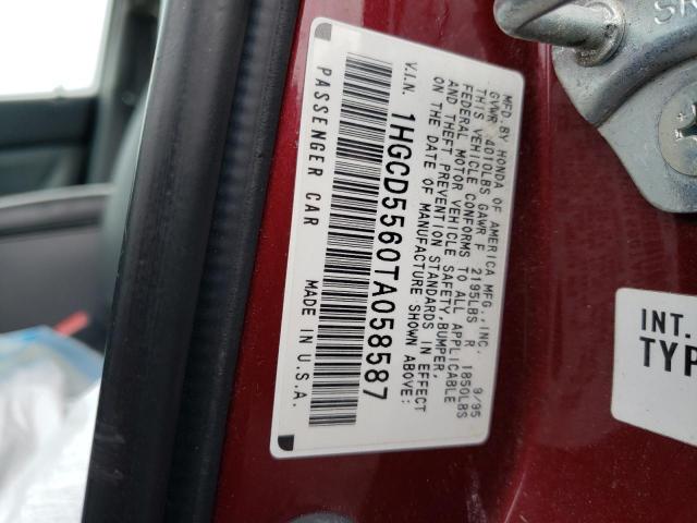 1HGCD5560TA058587 - 1996 HONDA ACCORD EX RED photo 13