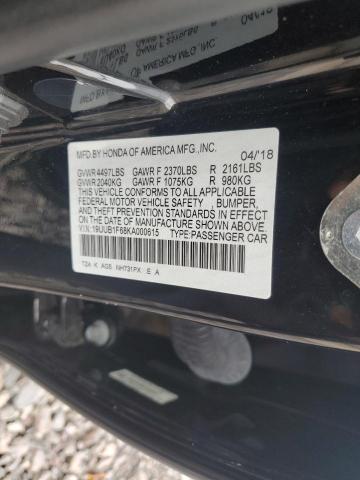 19UUB1F68KA000615 - 2019 ACURA TLX TECHNOLOGY Чорний фото 12