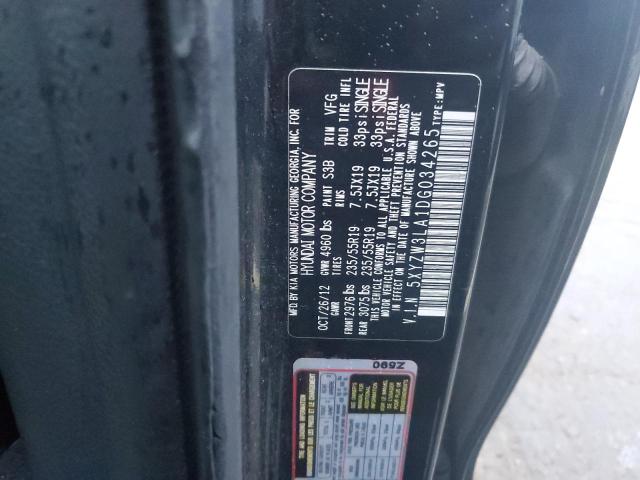 5XYZW3LA1DG034265 - 2013 HYUNDAI SANTA FE S BLACK photo 12