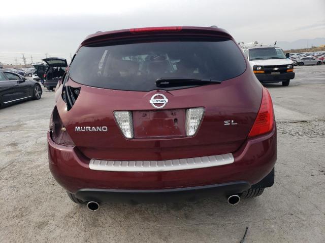 JN8AZ08T37W505034 - 2007 NISSAN MURANO SL MAROON photo 6