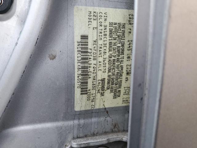 3N1BC13EX8L360570 - 2008 NISSAN VERSA S SILVER photo 12